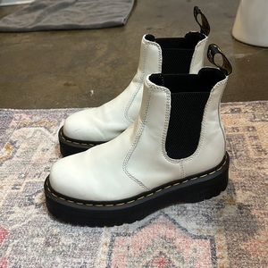 White Platform Doc Martens Chelsea
